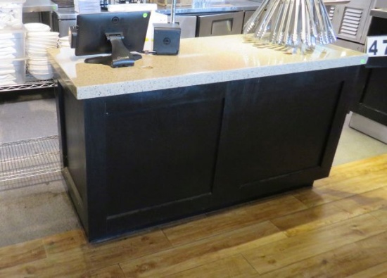 open counter match to lot 474 with beverage cup dispensers 62" long x 25" deep x 34" high