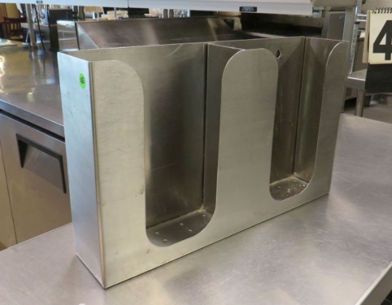 2 compartment stainless steel menu holder