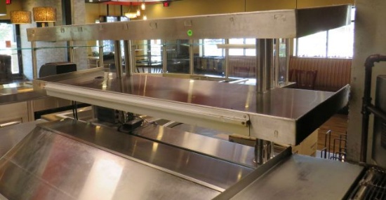 stainless steel double shelf 60" long 21" deep x 25" high