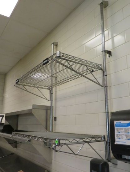 wall mounted metro style wire shelving systems 36" wide x 56" high x 18" deep shelves