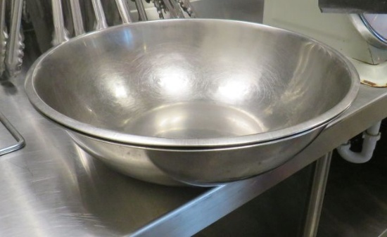 15" diameter stainless steel bowls