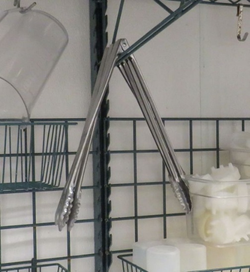 12" stainless steel bread tongs