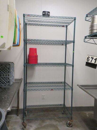 green wire metro style shelf 41" x 24" deep 91" high with casters