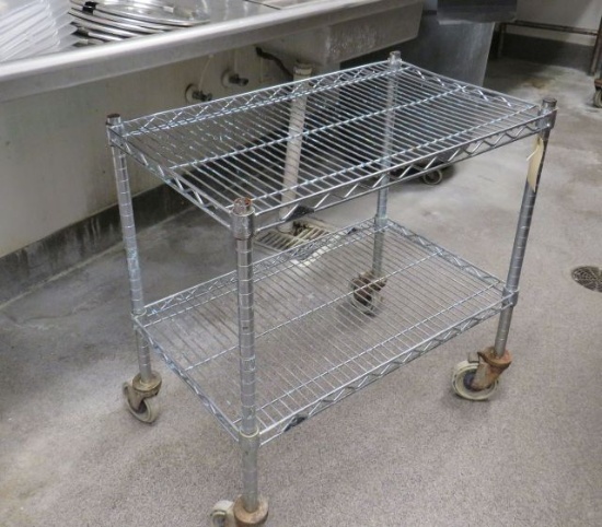 metro style wire shelf cart on casters 30" w x 18" deep x 31" high