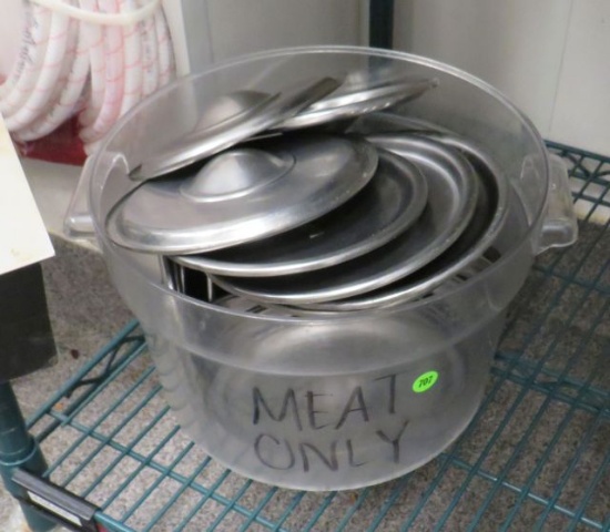 stainless steel 8 1/2" lid comes with 12 qt food container