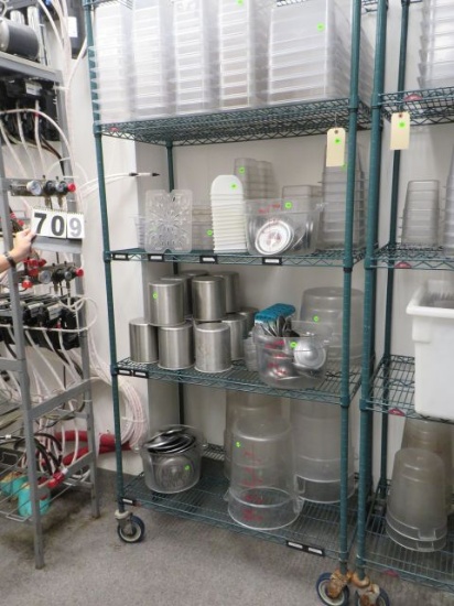 green metro shelf on casters 42" w x 24" deep x 92" high