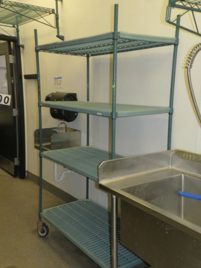 green metro shelf with anti microbial sheves 47" wide x 24" deep x80" high