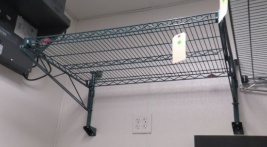 green metro shelf in office 24" deep x 36" wide with wall mount brackets