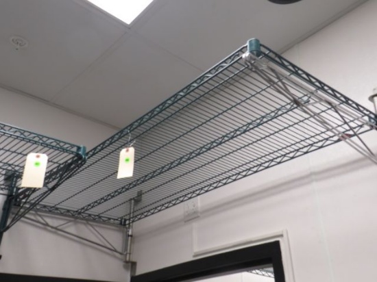 green metro style shelf 24" deep x 60" wide with wall mount brackets