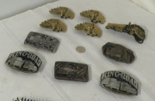 Vintage mixed Trucker Logo Belt Buckles, NOS, (2) King of the Road, (4) Mack, International Trans...