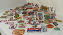 vintage iron on and sew on patches advertising truck companies, manufacturers, Cat, Mack, Safety...