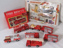 collection of 20 vintage die cast semi trucks and race cars some NOS