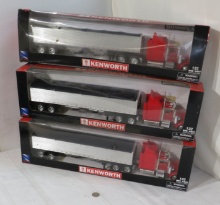 NOS vintage Long Hauler Kenworth Grain Hauler tractor trailer rigs 1/32 scale die cast metal in o...