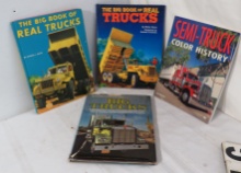 collection of 4 trucker books - semi Truck color history, Big Trucks, (2) The Big Book of Real T...