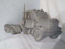 cast aluminum 1967 Diamond Reo semi tractor unpainted wall plaque 18" long x 11" high