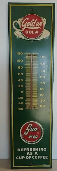 Tin embossed Sun Drop thermometer
