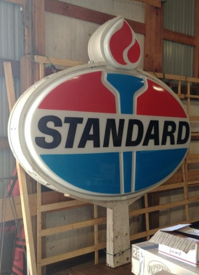 Double sided lighted Standard roadside sign