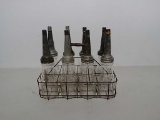 Oil bottles(spouted) with metal rack