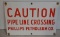 SSP Caution Pipeline Crossing sign
