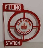 Red Crown Gasoline filling station flange sign