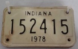 Indiana motorcycle plates 1978