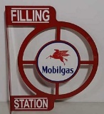 Mobilgas filling station flanged sign