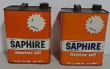 2-2 gallon Gulf oil Saphire oil cans