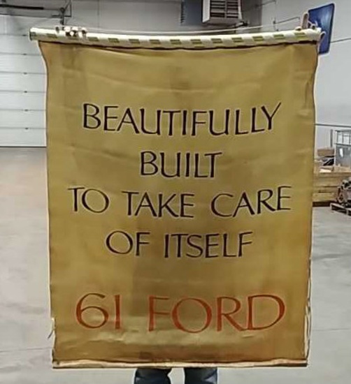 Cloth 61 Ford advertising piece