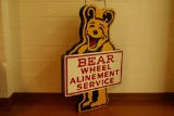 3-D Bear Wheel Alinement tin sign 53