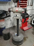 Blue-point bench grinder with stand