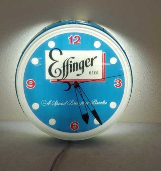 Effinger advertising light up clock