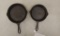 2 cast iron pans