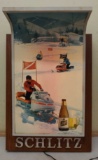 1967 Schlitz light-up sign of snowmobile races