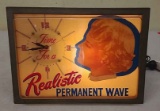 Realistic permanent wave, light-up clock
