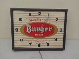 Burger beer, Clock. working