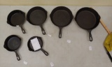 6 cast iron pans
