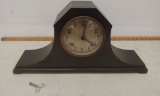 New Haven wood mantle clock