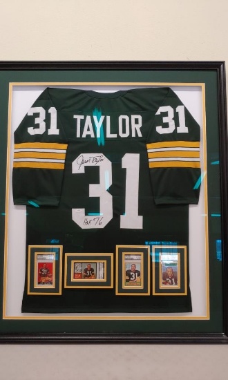 HOF Jim Taylor jersey and 4 signed cards