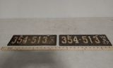 1922 WIS license plate pair