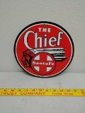 SST.Chief SantaFe enamel ad sign