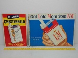 SST.L&M and Chesterfield embossed ad signs