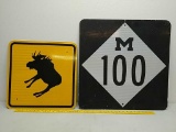 SSA.moose Xing and M100 reflective signs