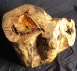 Lighted Flame Stump Accent Table