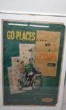 1963 Triumph 650 framed poster motorcycle