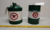 Texaco oil drum and gas can restored