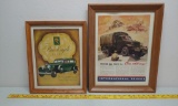 Framed auto advertising pcs WWII REO