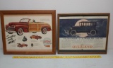 Framed auto advertising pcs Ford/Overland