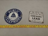 SSP Public telephone round,SSP gas pump badge