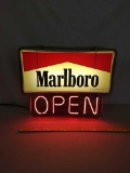 Marlboro light and neon Open sign