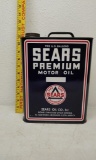 2gal Sears Premium oil ad can